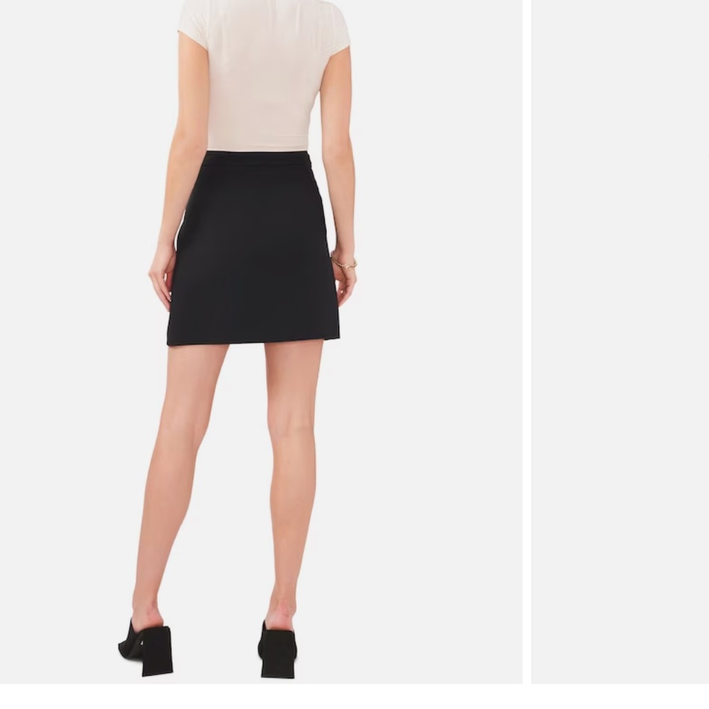 • Vince • Women’s Leather Panel Mini Skirt Black 8